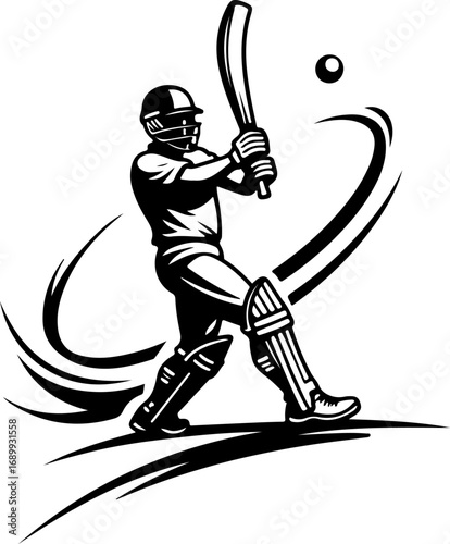 Download cricket bat player ball vector art and illustration eps file for design