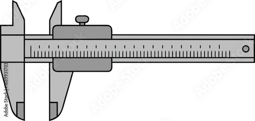 Slide Calipers Measurement Illustration. Precision Tool Slide Calipers Artwork. Engineering Slide Calipers Creative Design. Mechanical Slide Calipers Drawing. Industrial Slide Calipers Illustration