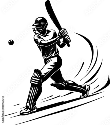 Download cricket bat player ball vector art and illustration eps file for design