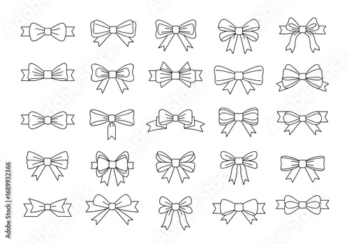 Discover diverse bow illustrations perfect for festive designs, gift wrapping, and celebratory projects