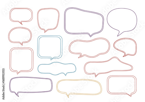 Diverse speech bubble shapes offer creative space for communication and ideas