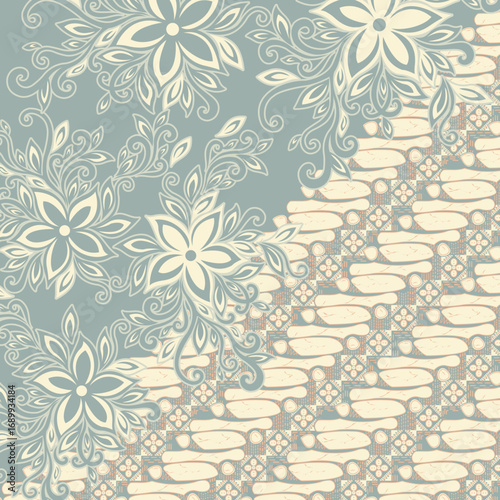 pastel color jasmine flower pattern hijab