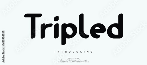 Trippled Classy elegant font, vintage type or luxury premium typeface, vector English royal alphabet. Classic typography in modern or old art deco style, serif letters for modern or retro poster font