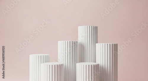 White Columns Display Background.