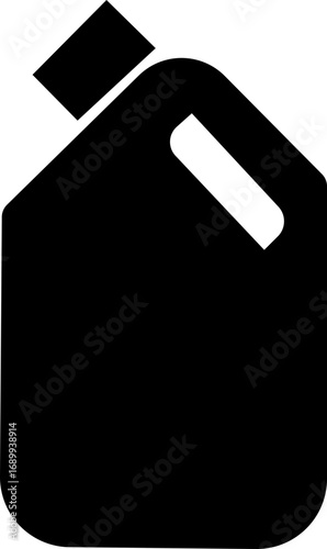 Cleaning product bottle icon in flat style, Monochrome detergent, spray, liquid container, household cleaner, disinfectant, soap, chemical packaging illustration isolated on transparent background.