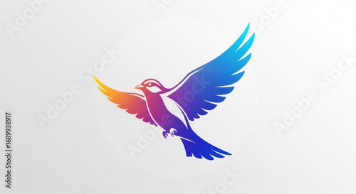 Colorful flying bird vector illustration graphic design for logo template and clip art design resources usage needs