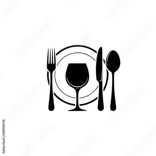 Elegant Black Vector Logo Design  Restaurant, Food, and Drink Icon