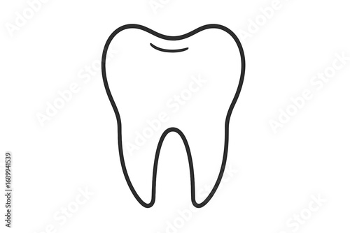 Clean tooth outline vector icon. Simple linear molar symbol for dentistry, dental clinic, or stomatology logo. Health care and oral hygiene concept illustration for web design.