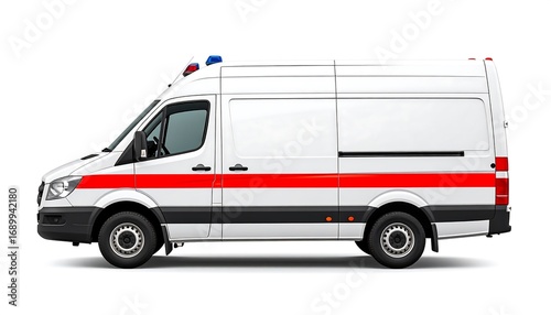 Wallpaper Mural White ambulance van side view Torontodigital.ca