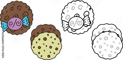 Chocolate Chip Cookies Vector Illustration