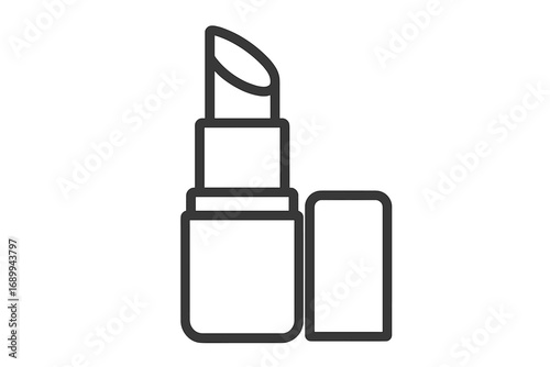 Lipstick open tube with cap line icon. Cosmetic makeup symbol for beauty salon. Glamour fashion sign. Pomade vector outline illustration for web design, apps, ads, cards.