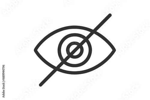 Hidden content icon. Censored, private, or confidential information symbol. No view, observation prohibited sign. Sensitive data, do not watch concept vector illustration.
