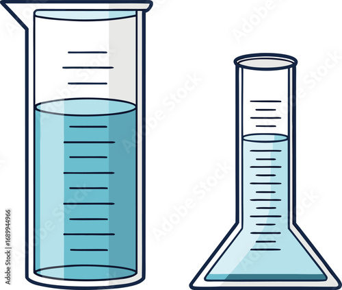 Graduated Cylinder Laboratory Illustration. Chemistry Tool Graduated Cylinder Artwork. Scientific Graduated Cylinder Creative Design. Classic Graduated Cylinder Experiment Drawing. Measuring Graduated