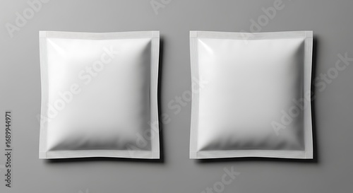 White Square Food Pouches Mockup.