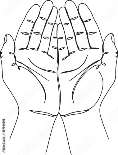 Cupped Hands Open Upwards gesture receiving