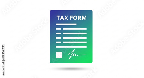 Tax form document vector illustration for financial reporting and annual tax return filing concept design