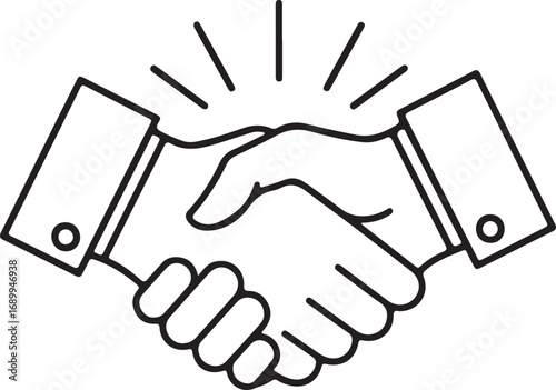 Business Handshake with Rays agreement deal