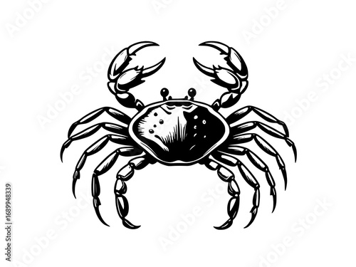 black crab on white