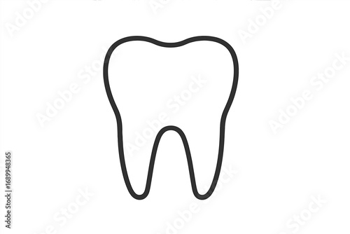 Tooth line icon. Simple dental care sign. Dentist, stomatology clinic logo concept. Oral health, hygiene symbol. Medicine and healthcare pictogram. Healthy clean molar element.