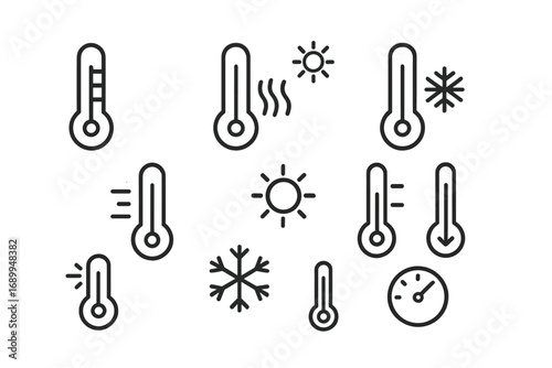 Tooth Dentistry Icons Set, Braces and Cleaning Linear Minimalistic Pictograms for Web Graphic Design, Apps, Banners, Social Media, Cards, Vector Cartoon Illustration