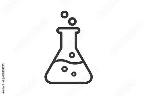 Laboratory Flask Icon Minimalistic Design, Science Experiment Beaker Symbol, Chemistry Equipment Vector Illustration for Web, Apps, Banners, Social Media, and Cards