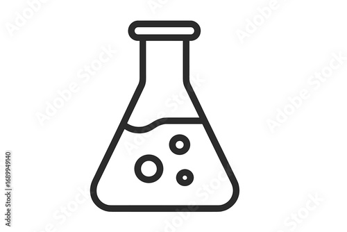 Laboratory Flask Icon, Minimalistic Science Beaker Pictogram, Chemistry Equipment Vector Illustration for Web Design, Apps, Banners, Social Media, Cards, Transparent