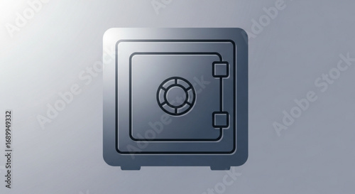 Metal safe box vector illustration for security financial safety deposit and protection concept design