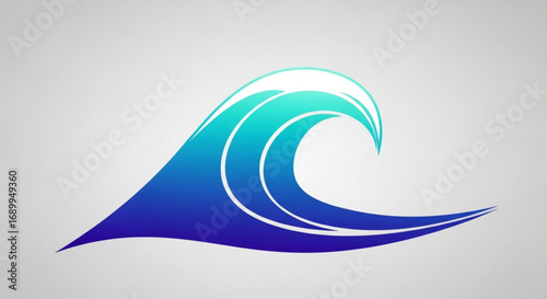 Ocean wave vector illustration, blue sea wave graphic design, water wave icon, ocean surf design element