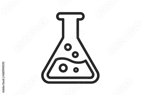 Laboratory Flask Outline Icon, Chemistry Science Beaker Vector Illustration for Graphic Design, Web, Apps, Advertisements, Medical and Educational Cards, Transparent Background