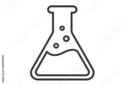 Laboratory flask outline linear icon, chemistry science test tube vector, laboratory glassware symbol for graphic design, web apps, advertisements, educational materials, scientific research concept