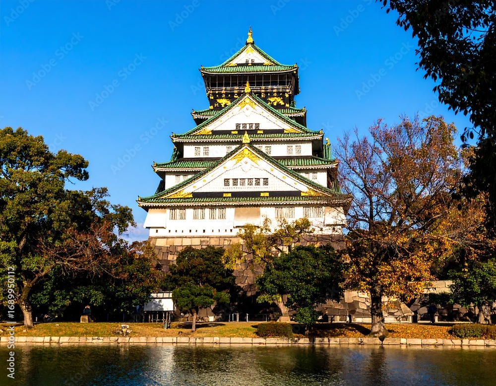 Japanese castle in park Japanese castle in park