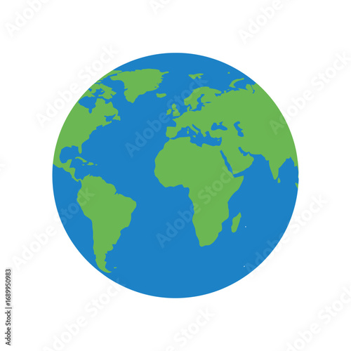 Simple Cartoon Illustration of the Earth Globe