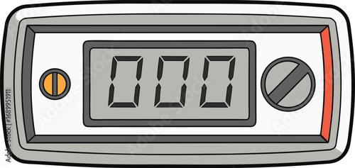 Ammeter Electrical Measurement Illustration. Classic Ammeter Device Creative Artwork. Ammeter Laboratory Tool Design. Electrical Ammeter Technical Drawing. Scientific Ammeter Equipment Illustration