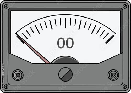 Ammeter Electrical Measurement Illustration. Classic Ammeter Device Creative Artwork. Ammeter Laboratory Tool Design. Electrical Ammeter Technical Drawing. Scientific Ammeter Equipment Illustration