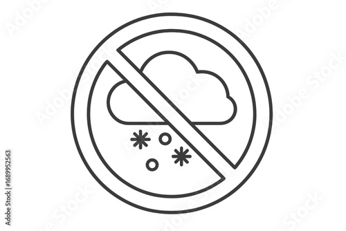 Prohibited vaccination icon minimalistic thin line vector illustration with cloud and particles, no vaccine symbol, transparent background, healthcare restriction concept