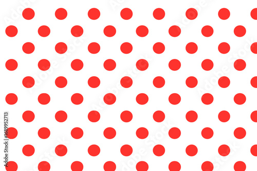 Red polka dot seamless pattern vector background. Classic retro geometric circle repeat texture. Simple pop art fabric print design for textile, wrapping paper or backdrop.