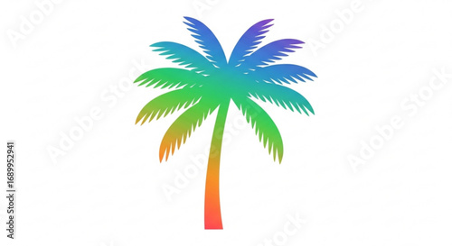 Colorful palm tree vector illustration for summer vacation tropical beach design and art projects use, isolated