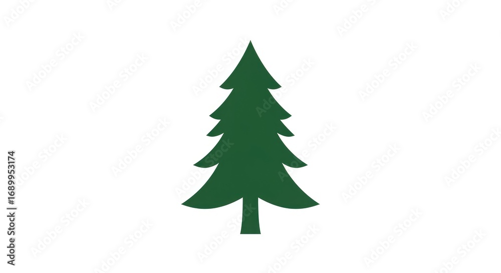Naklejka premium Simple Green Pine Tree Silhouette Icon