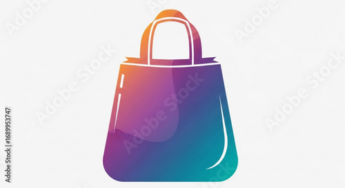 Stylish gradient shopping bag vector illustration for fashion retail and online store design element usage