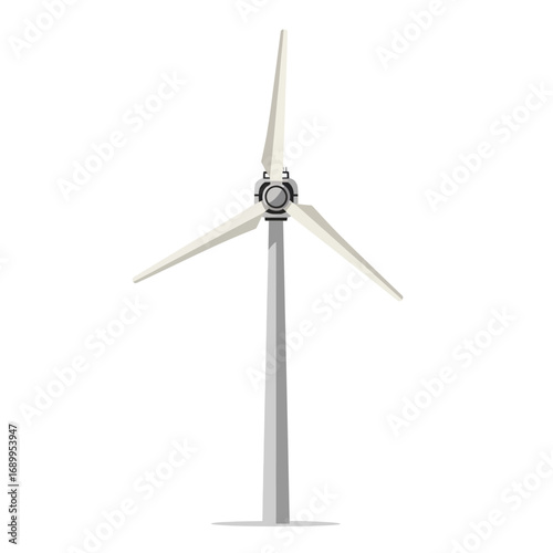 Modern Wind Turbine Generating Clean Renewable Energy