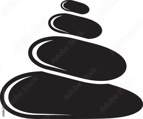 A black and white image of a stack of rocks.