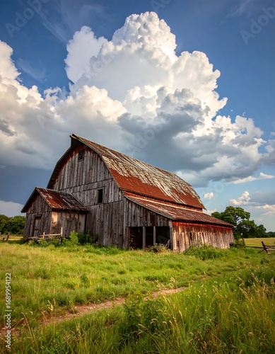 Rustic barn under dramatic sky (1)