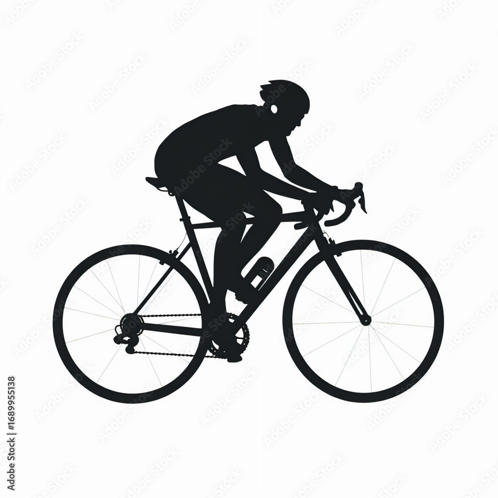 Fototapeta premium silhouette of a man riding a bicycle