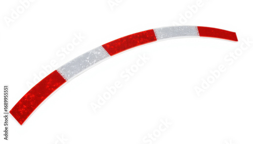 Reflective road safety barrier tape in red and white color  
