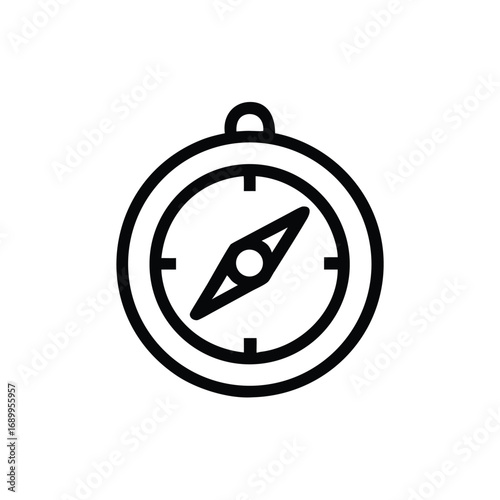 Compass Vector icon vector art of compass icon, depicting navigation and orientation, ideal for travel, geography, and exploration themes, with a classic design and clear, minimalist style for easy re