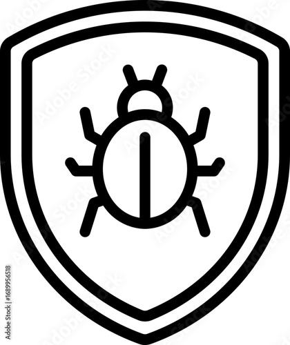 Black anti virus icon - outline