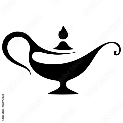 Simple Aladdin lamp logo silhouette