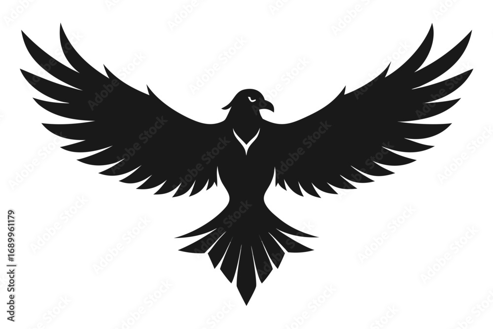 Obraz premium Eagle vector illustration with wings spread in flight