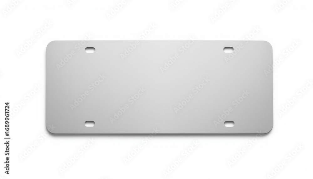 Fototapeta premium Blank white license plate on neutral background for customization 