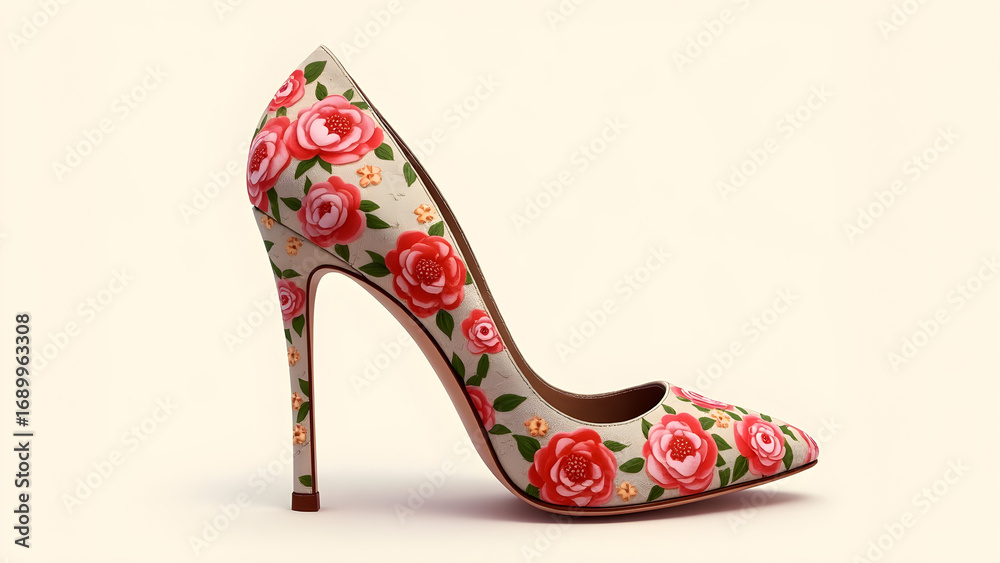 Obraz premium Fashionable woman in a pair of red leather high-heeled shoes